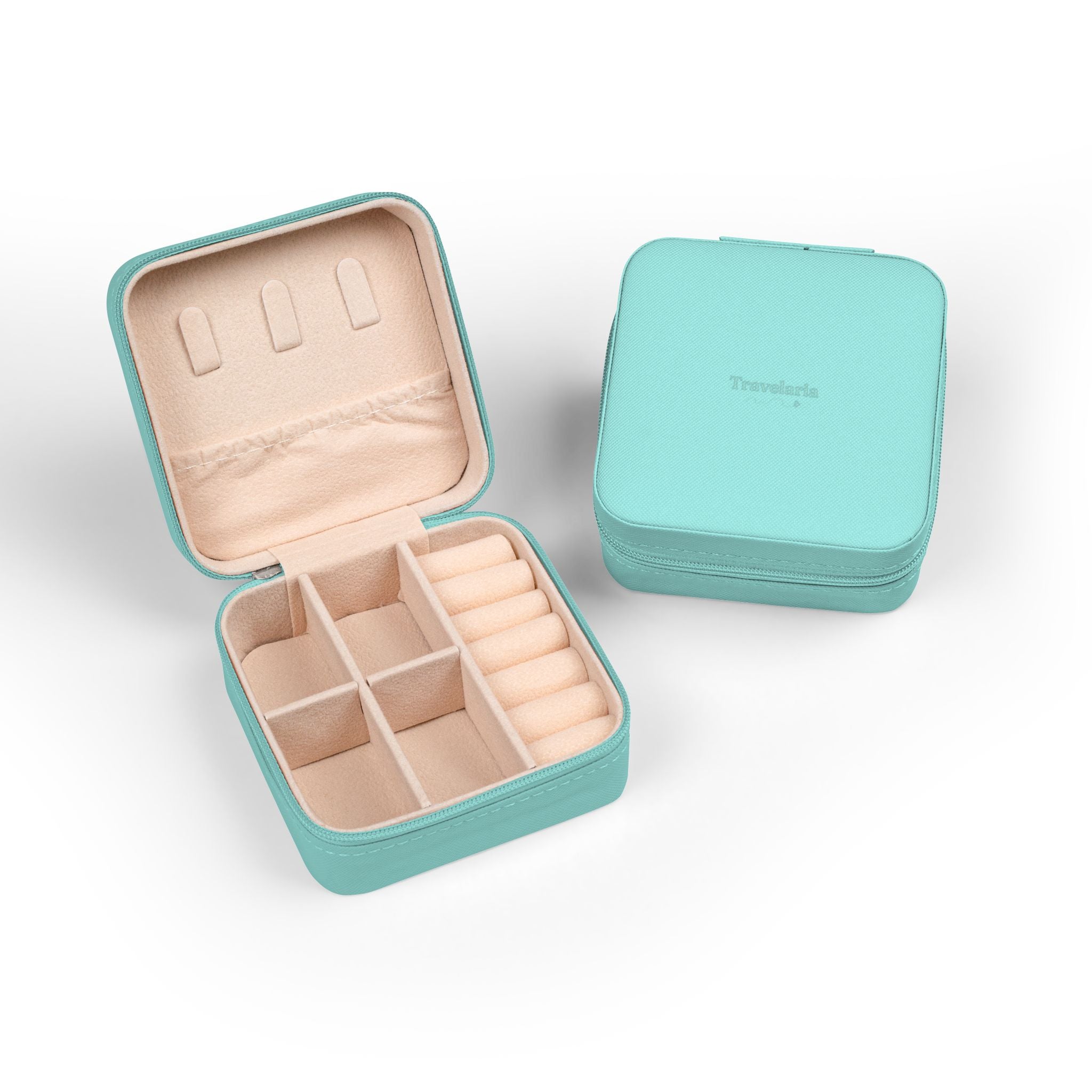 Travel Jewelry Case – Compact Pink Organizer for Rings, Earrings & Necklaces