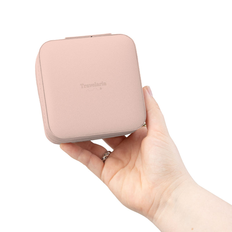 Travel Jewelry Case – Compact Pink Organizer for Rings, Earrings & Necklaces