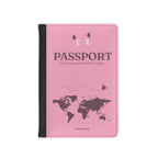 Pink Cat Passport Cover — "Passport: For journeys that feel like magic" Travel Wallet Pink